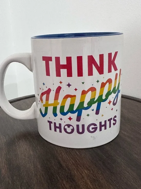 Disney Rainbow Collection "Think Happy Thoughts" 20oz Ceramic Mug - Picture 3 of 7